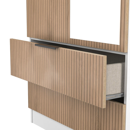 Java Tall Mirror Wardrobe Not Applicable 2 Doors 2 Drawers 196cm