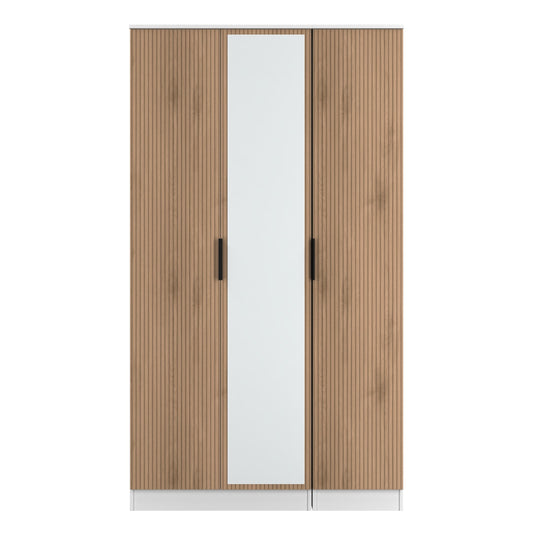 Java Tall Mirror Wardrobe Not Applicable 3 Doors 1 Shelf 196cm