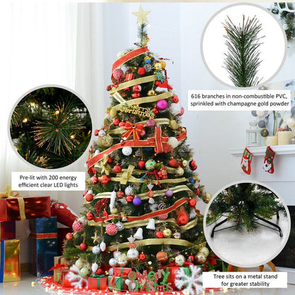 6 Foot Pre-Lit Artificial Christmas Tree