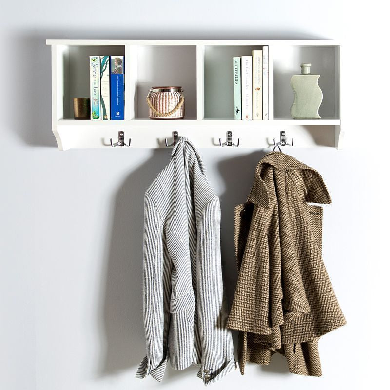 Kempton Wall Rack White 4 Shelves Primary Image