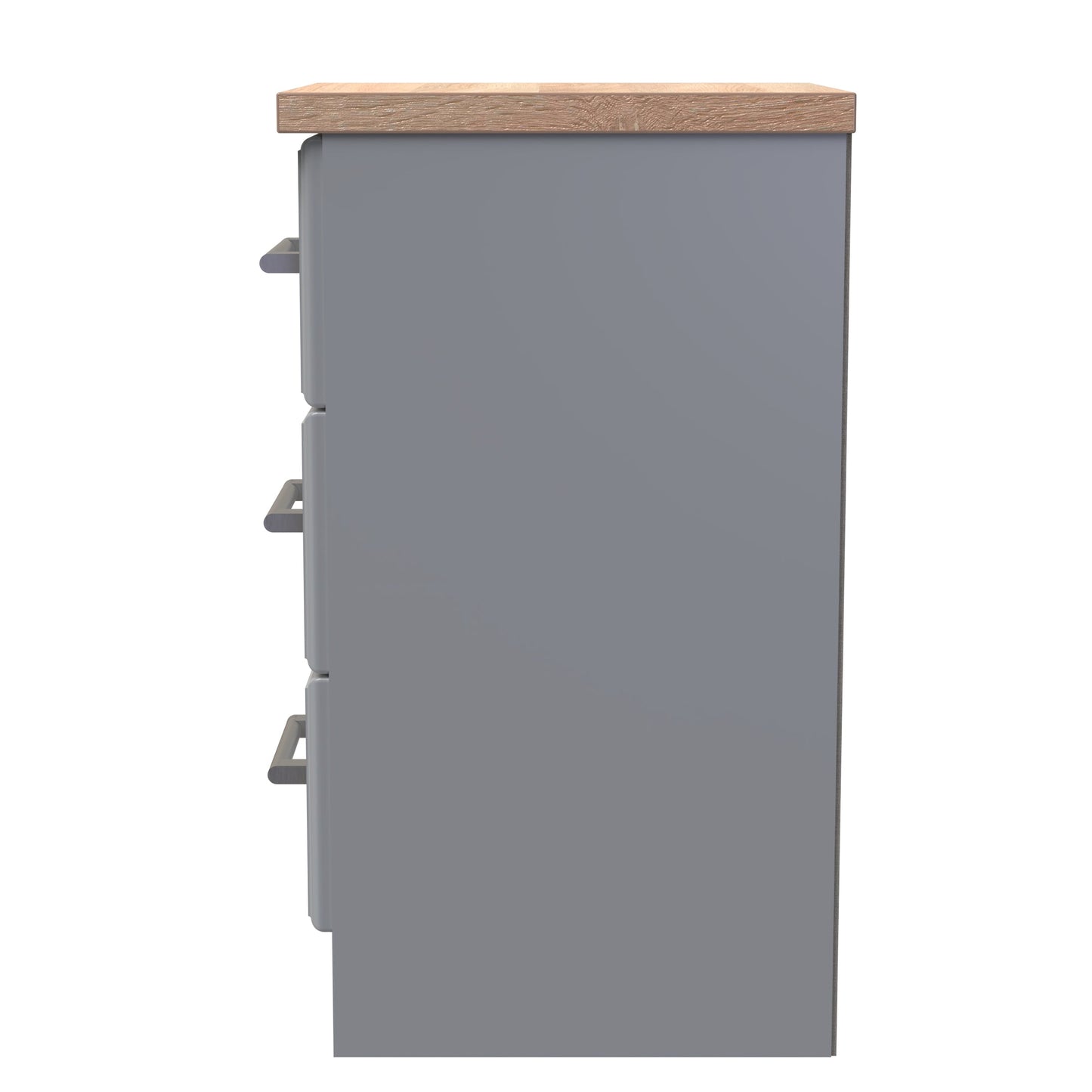 Kent Bedside Table Grey & Oak 3 Drawers 70cm