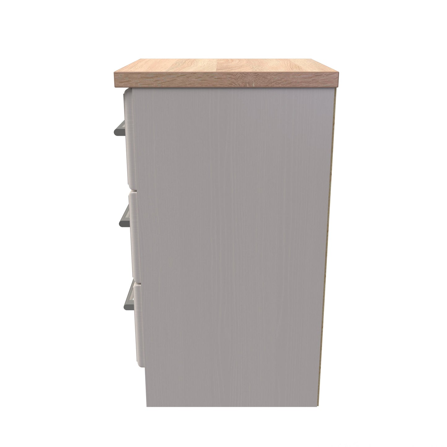 Kent Bedside Table Off-White 3 Drawers 70cm
