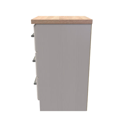 Kent Bedside Table Off-White 3 Drawers 70cm