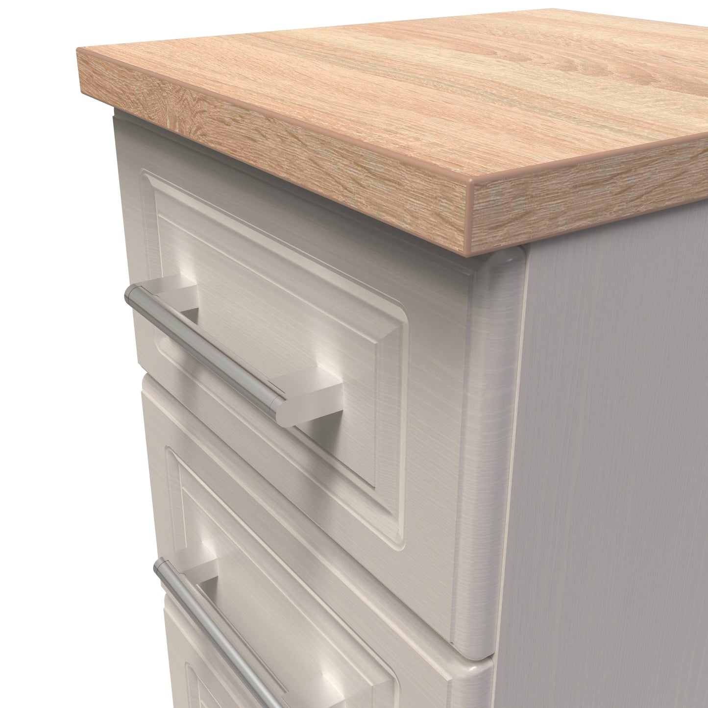 Kent Bedside Table Off-White 3 Drawers 70cm