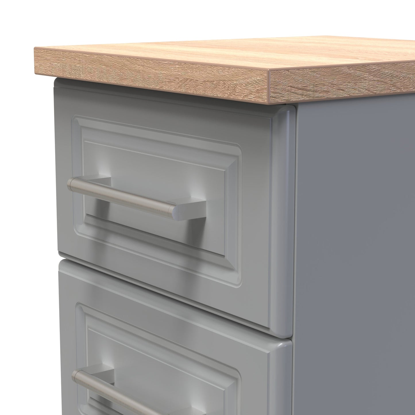 Kent Tall Tallboy Grey & Oak 5 Drawers 108cm