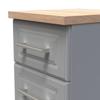 Kent Tall Tallboy Grey & Oak 5 Drawers 108cm