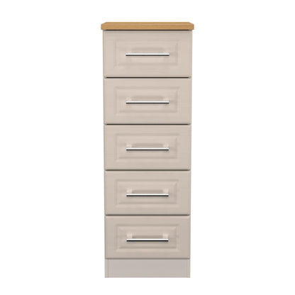 Kent Tall Tallboy Off-White 5 Drawers 108cm