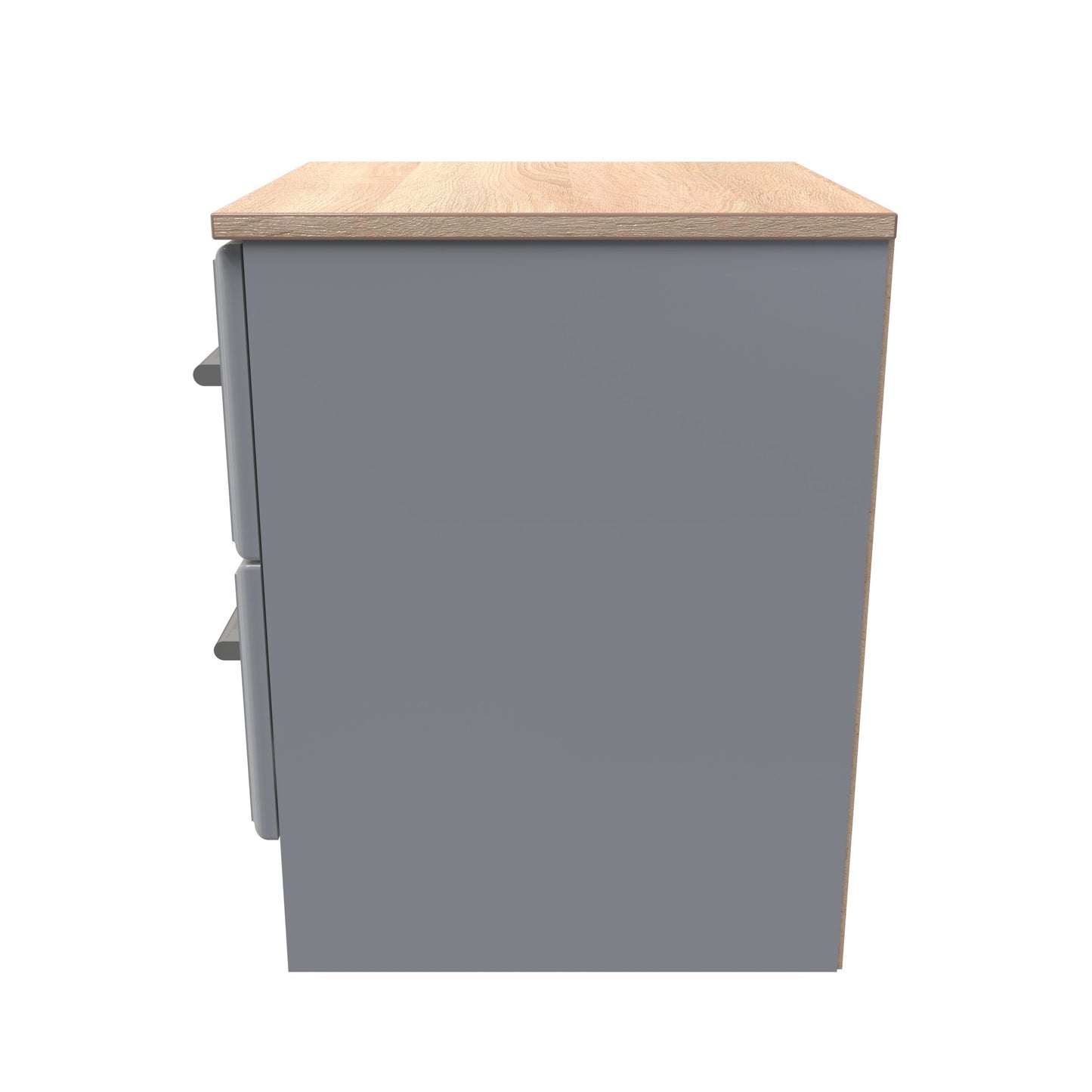 Kent Bedside Table Grey & Oak 2 Drawers 51cm