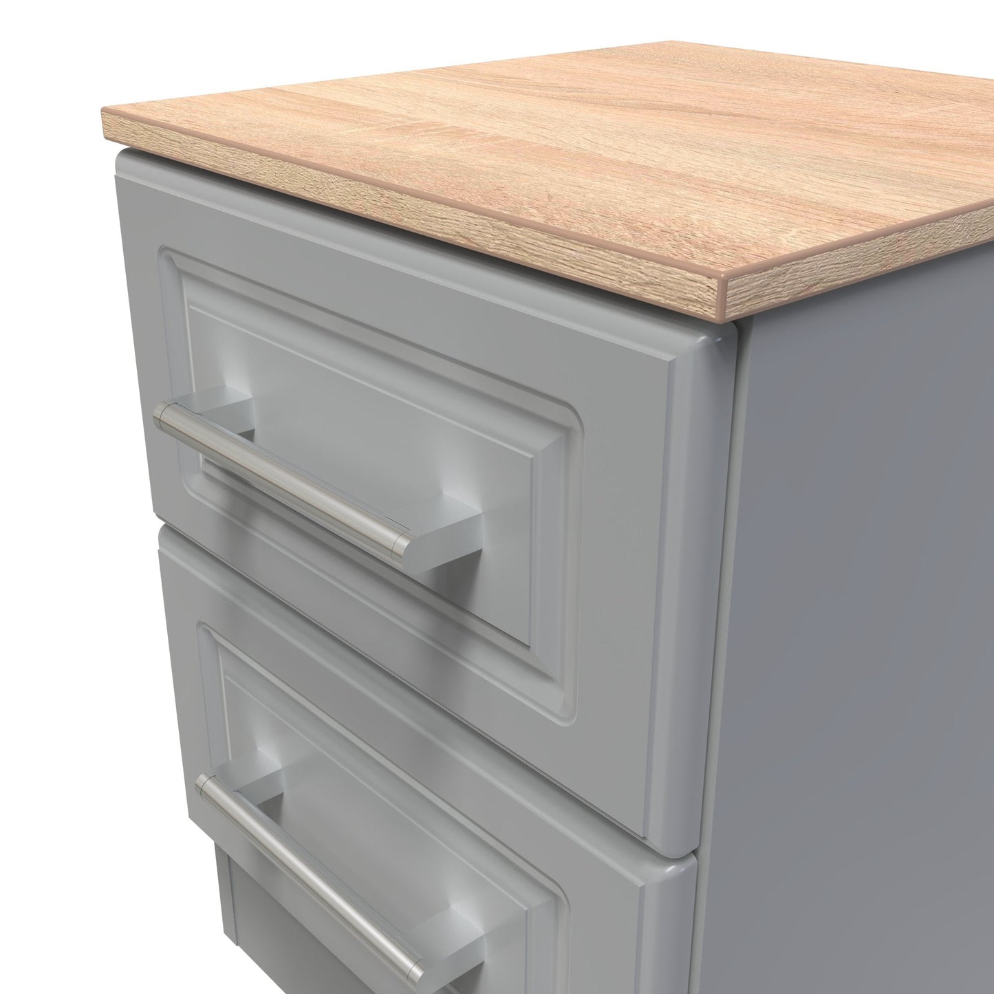 Kent Bedside Table Grey & Oak 2 Drawers 51cm