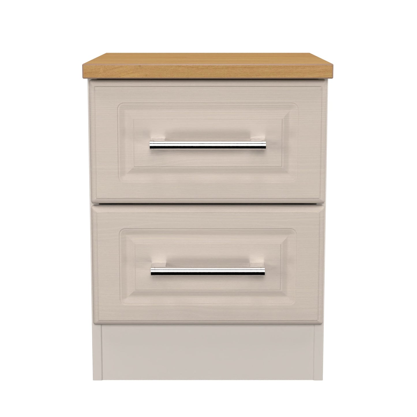 Kent Bedside Table Off-White 2 Drawers 51cm