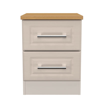 Kent Bedside Table Off-White 2 Drawers 51cm
