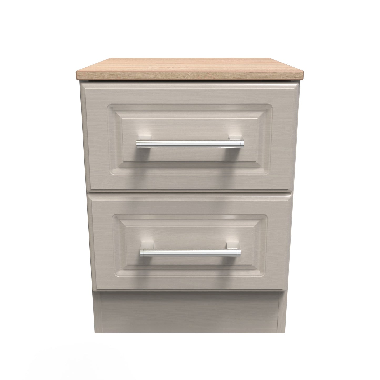 Kent Bedside Table Off-White 2 Drawers 51cm