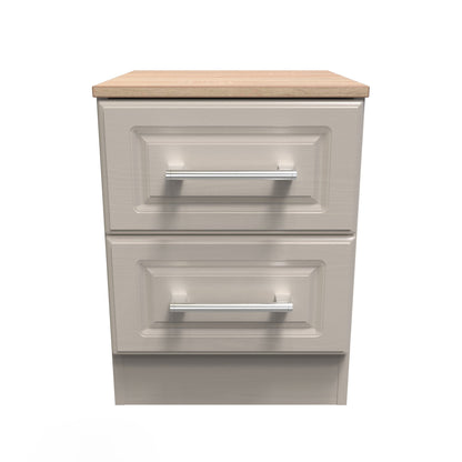 Kent Bedside Table Off-White 2 Drawers 51cm