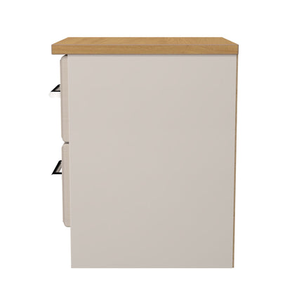 Kent Bedside Table Off-White 2 Drawers 51cm