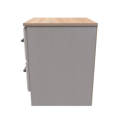 Kent Bedside Table Off-White 2 Drawers 51cm