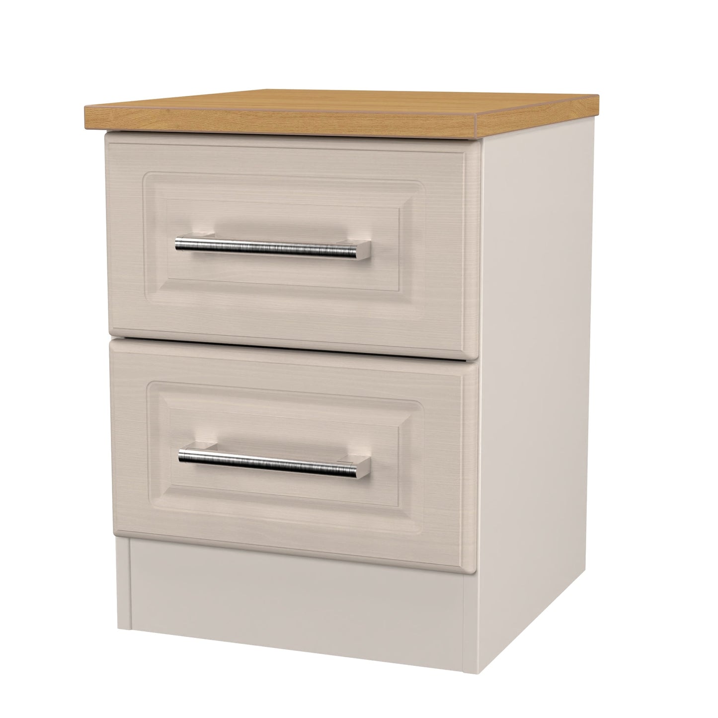 Kent Bedside Table Off-White 2 Drawers 51cm