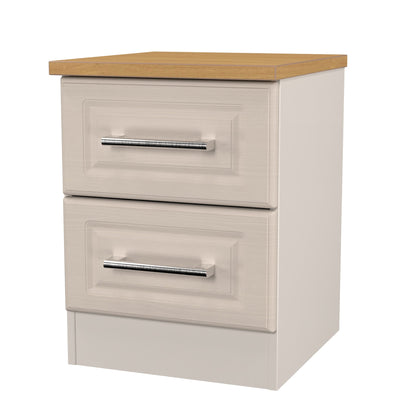 Kent Bedside Table Off-White 2 Drawers 51cm