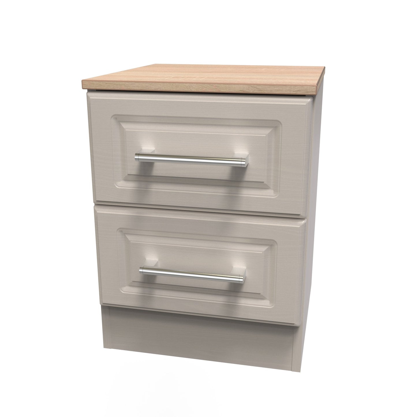 Kent Bedside Table Off-White 2 Drawers 51cm