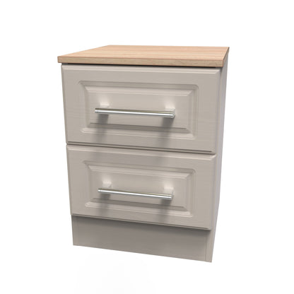 Kent Bedside Table Off-White 2 Drawers 51cm