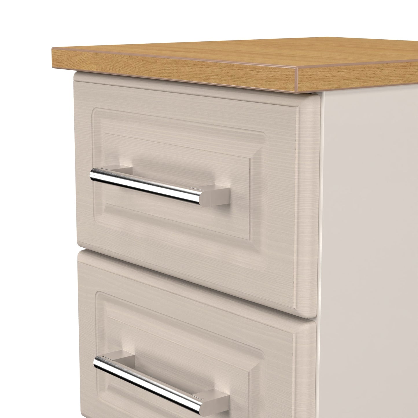 Kent Bedside Table Off-White 2 Drawers 51cm