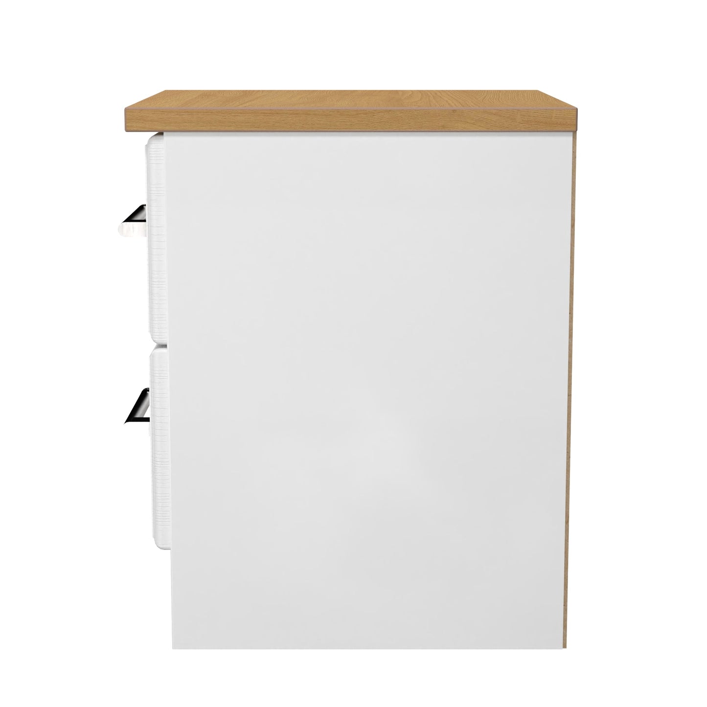 Kent Bedside Table White & Oak 2 Drawers 51cm