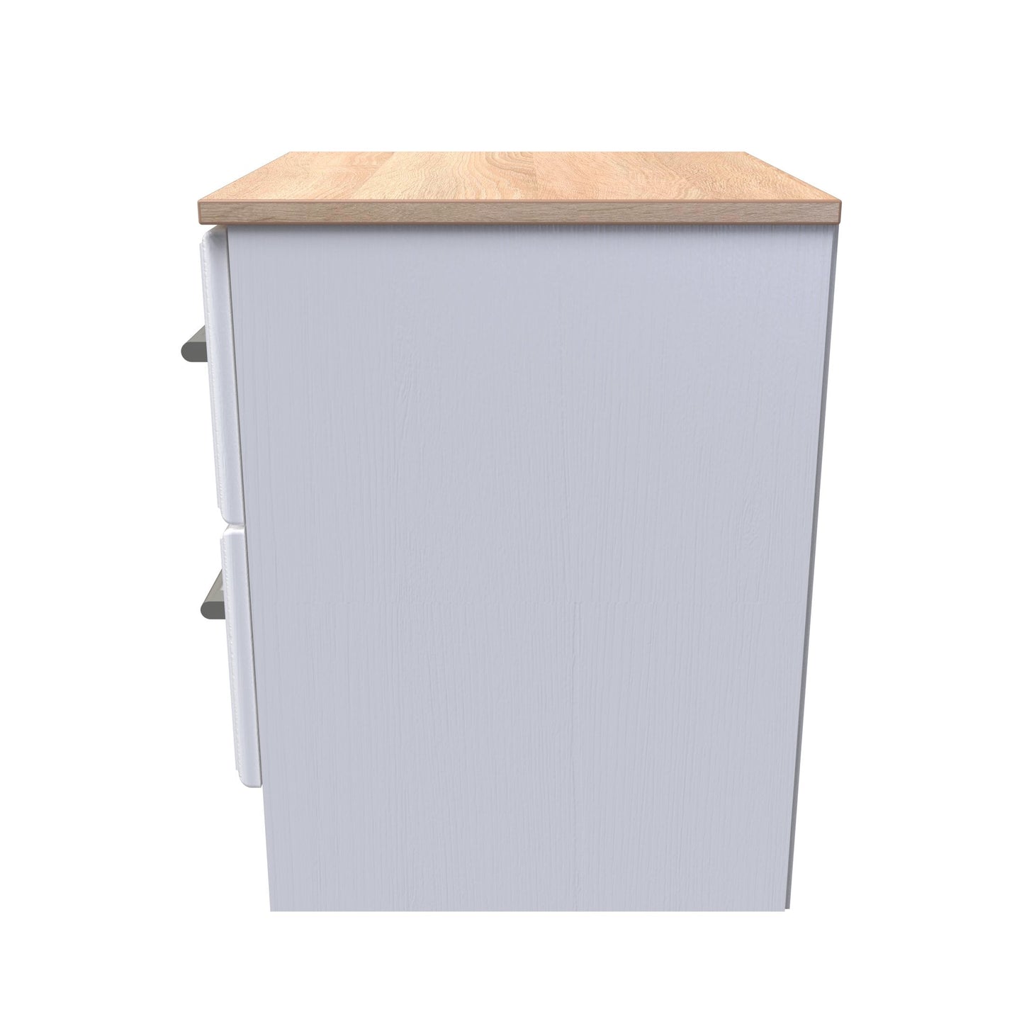 Kent Bedside Table White & Oak 2 Drawers 51cm
