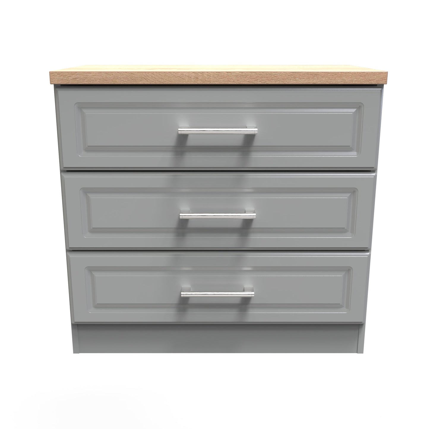 Kent Chest of Drawers Grey & Oak 3 Drawers 74cm