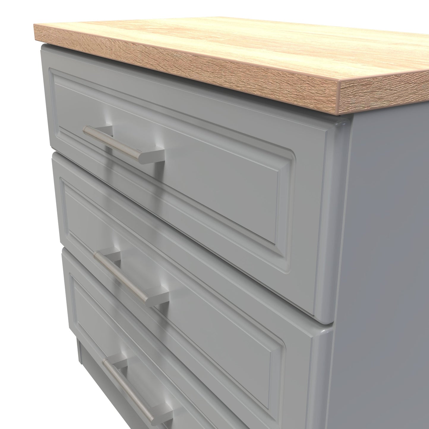 Kent Chest of Drawers Grey & Oak 3 Drawers 74cm