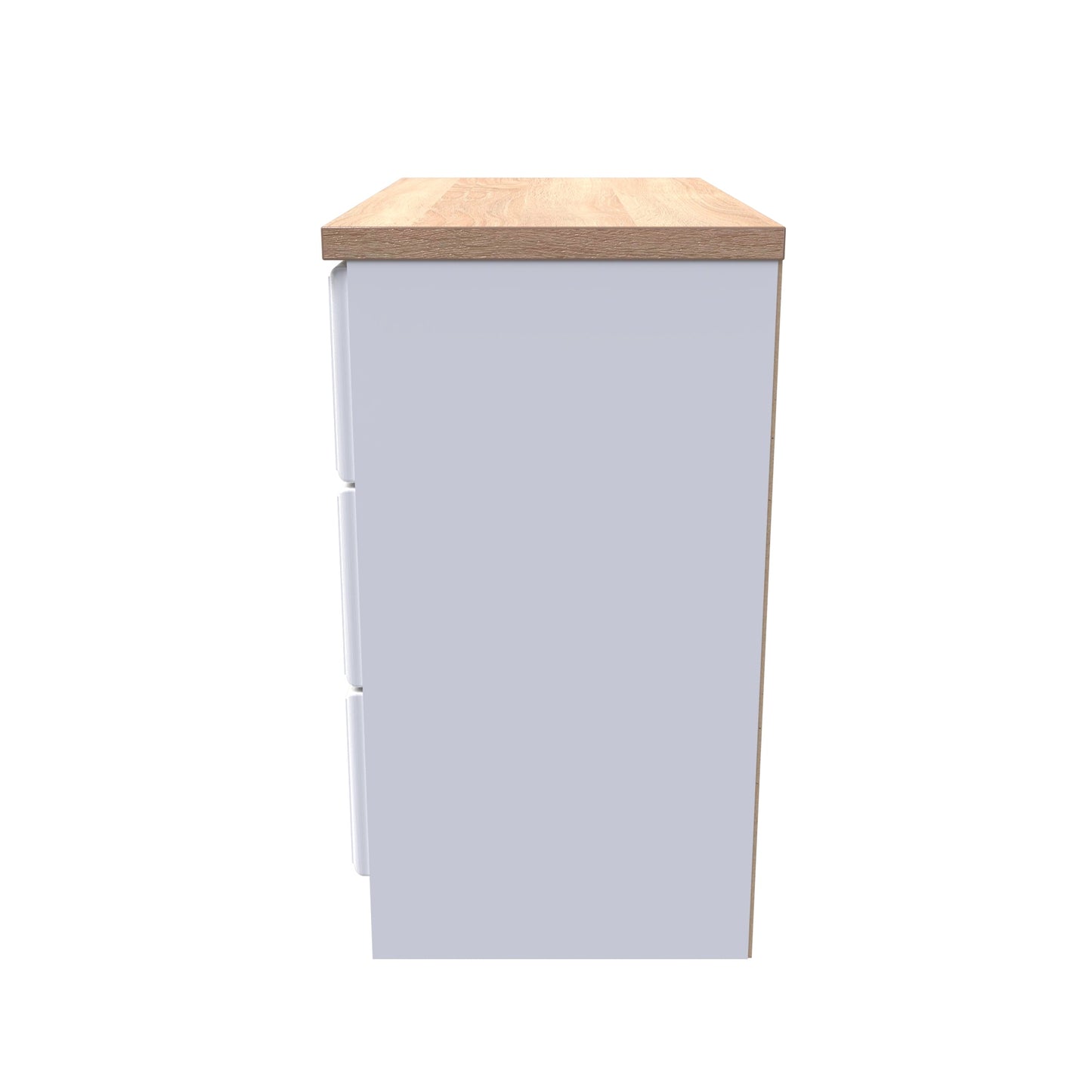 Kent Chest of Drawers White & Oak 3 Drawers 74cm