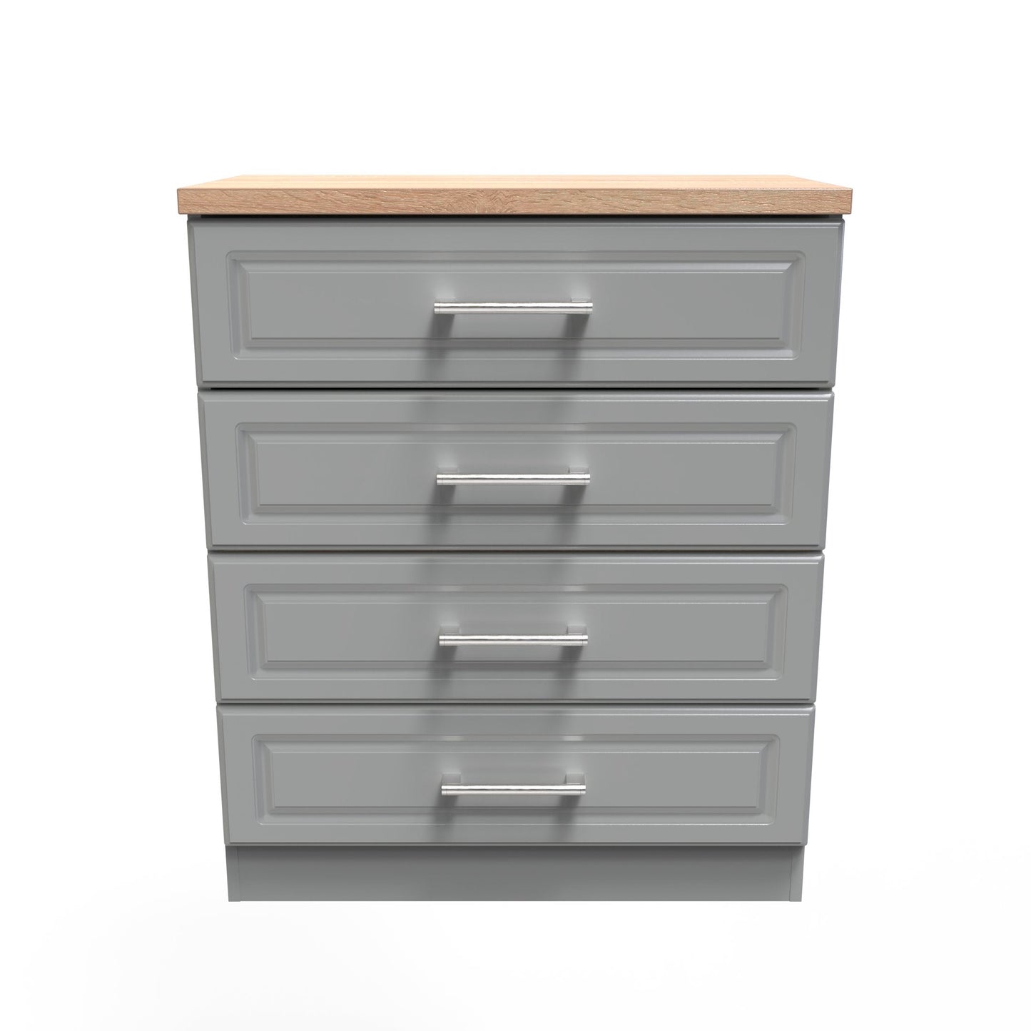 Kent Chest of Drawers Grey & Oak 4 Drawers 89cm