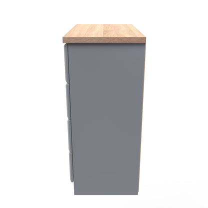 Kent Chest of Drawers Grey & Oak 4 Drawers 89cm