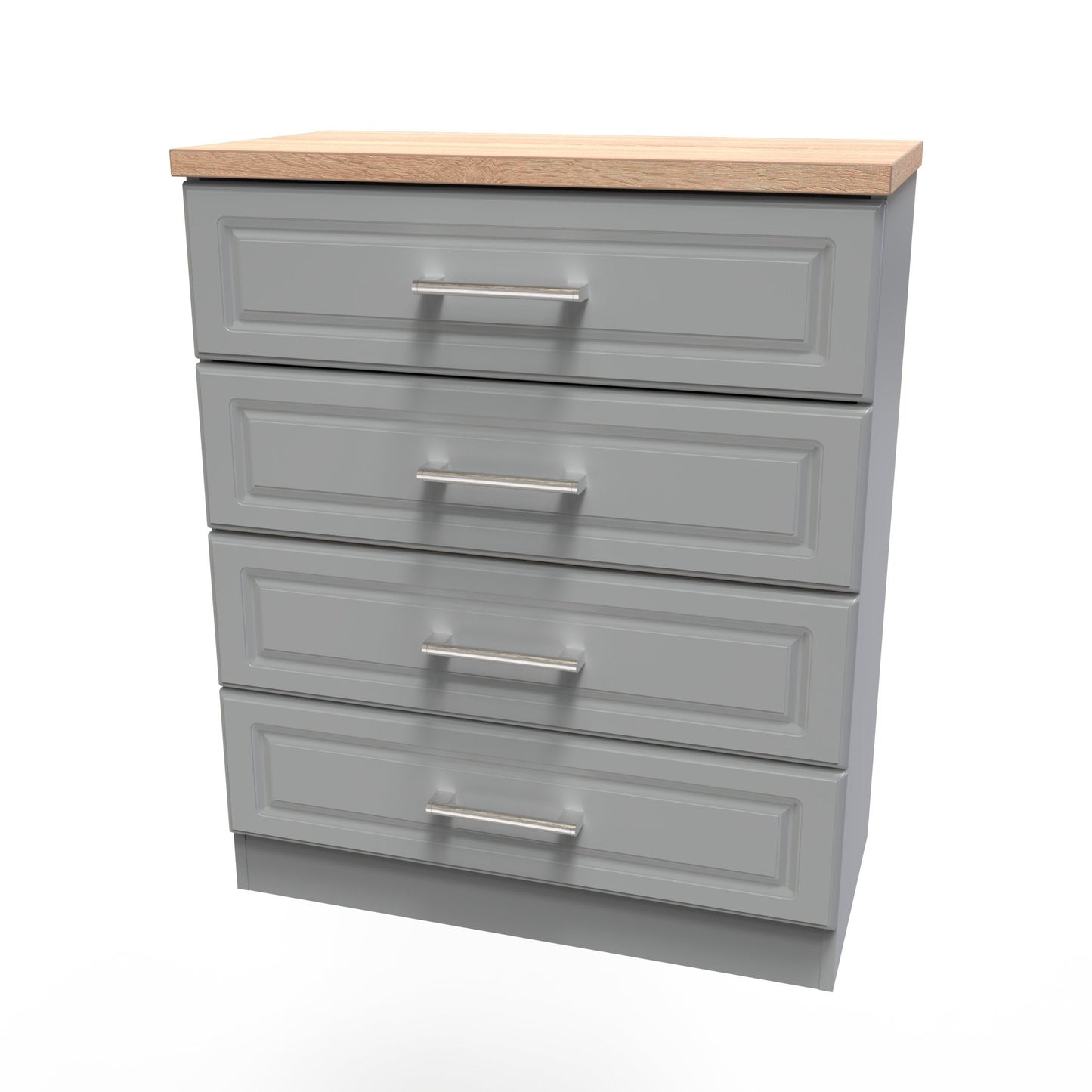 Kent Chest of Drawers Grey & Oak 4 Drawers 89cm