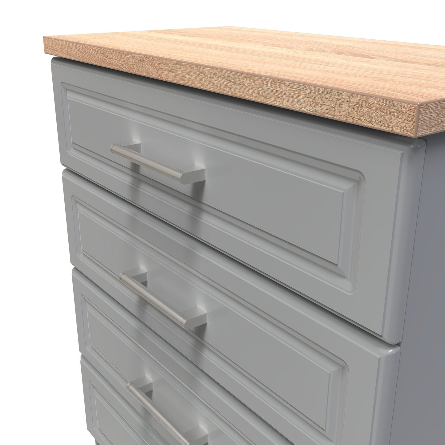Kent Chest of Drawers Grey & Oak 4 Drawers 89cm