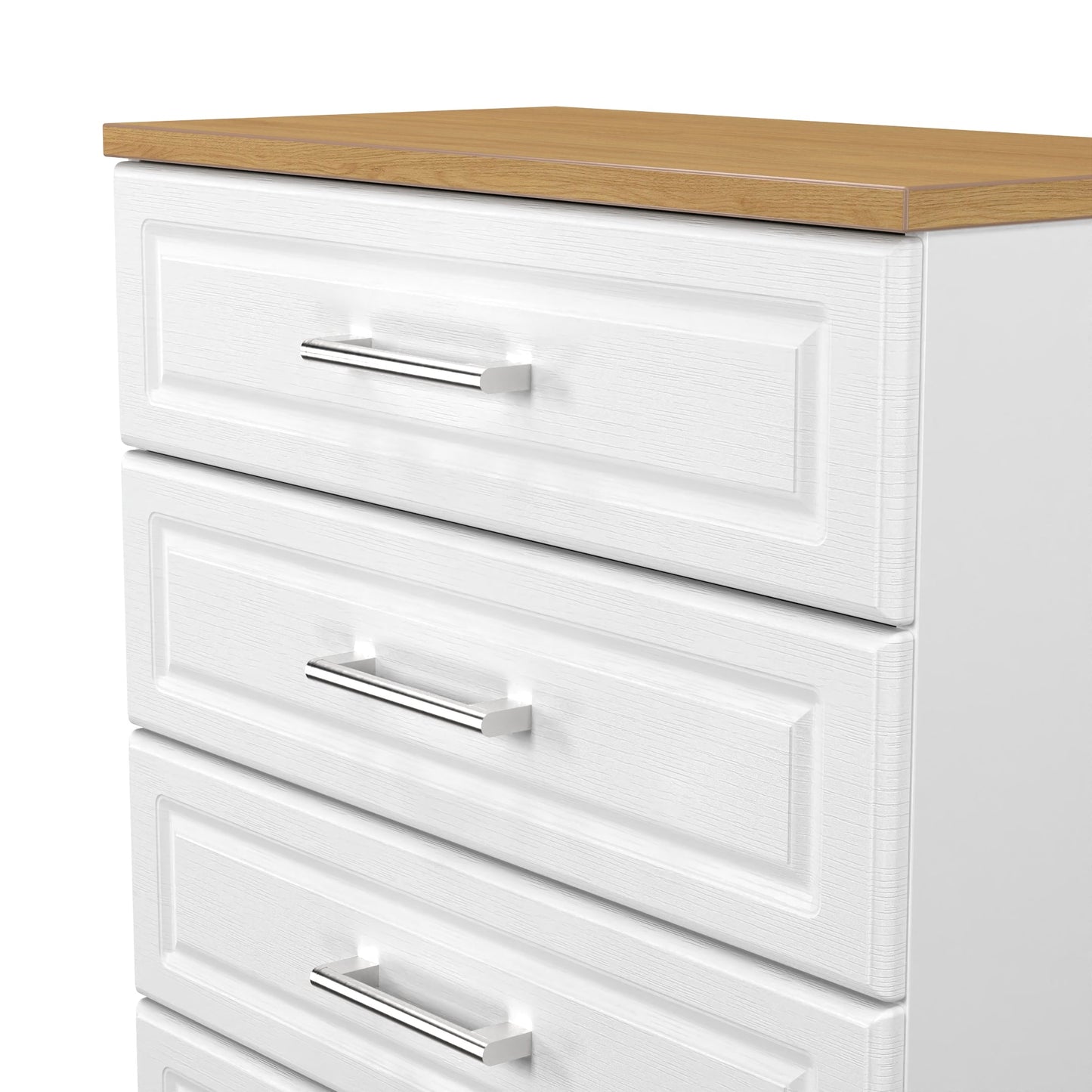Kent Chest of Drawers White & Oak 4 Drawers 89cm