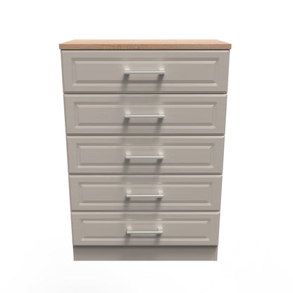 Kent Tall Chest of Drawers Off-White 5 Drawers 108cm