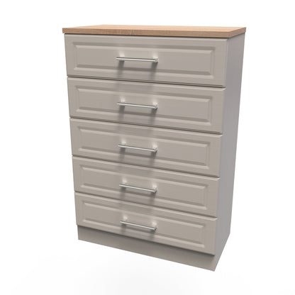 Kent Tall Chest of Drawers Off-White 5 Drawers 108cm