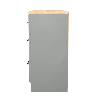 Kent Large Chest of Drawers Grey & Oak 6 Drawers 110cm