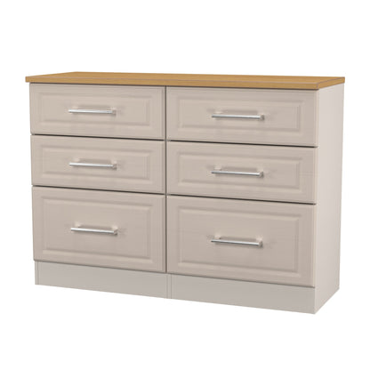 Kent Large Chest of Drawers Off-White 6 Drawers 110cm
