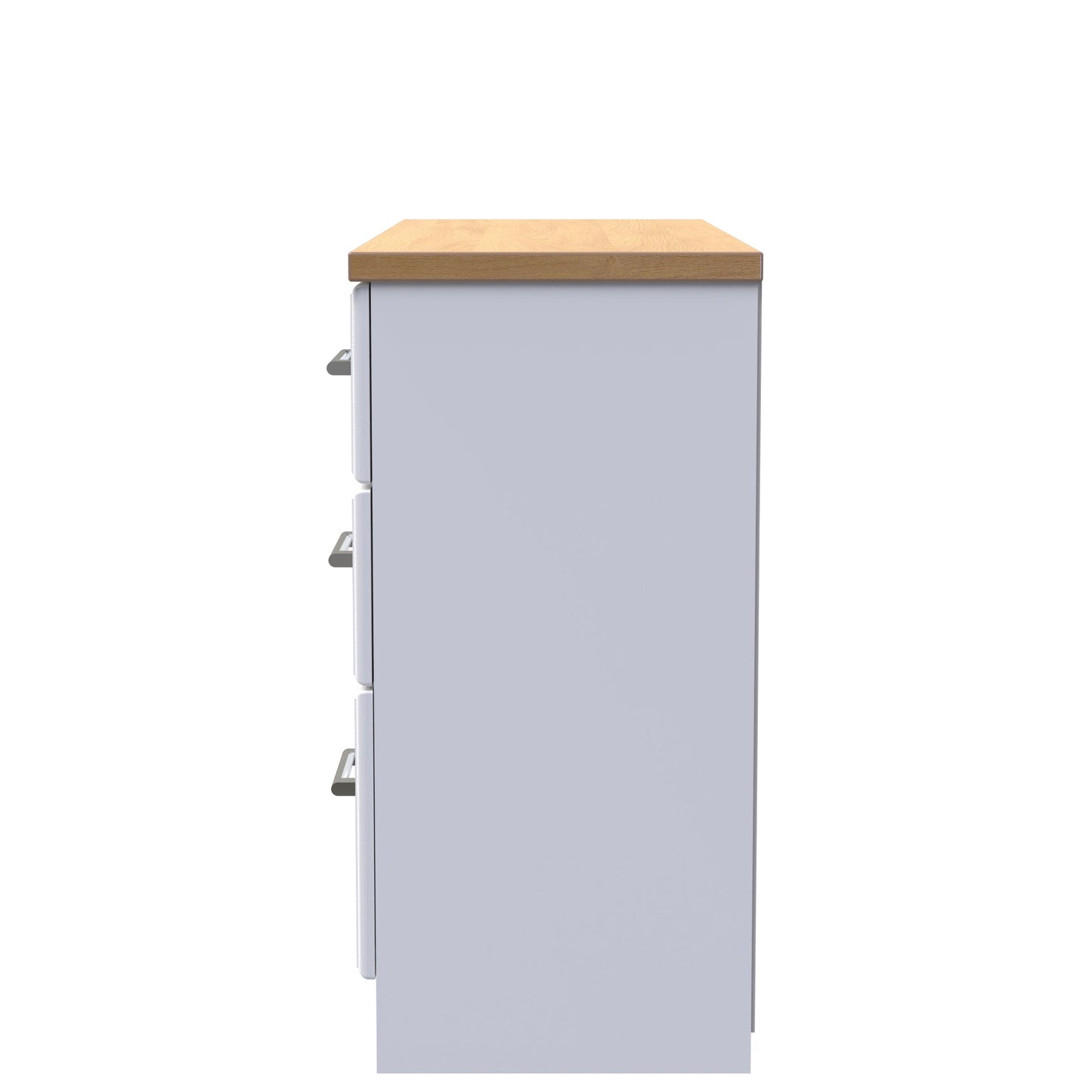 Kent Large Chest of Drawers White & Oak 6 Drawers 110cm