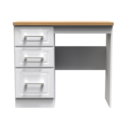 Kent Desk White & Oak 3 Drawers 90cm