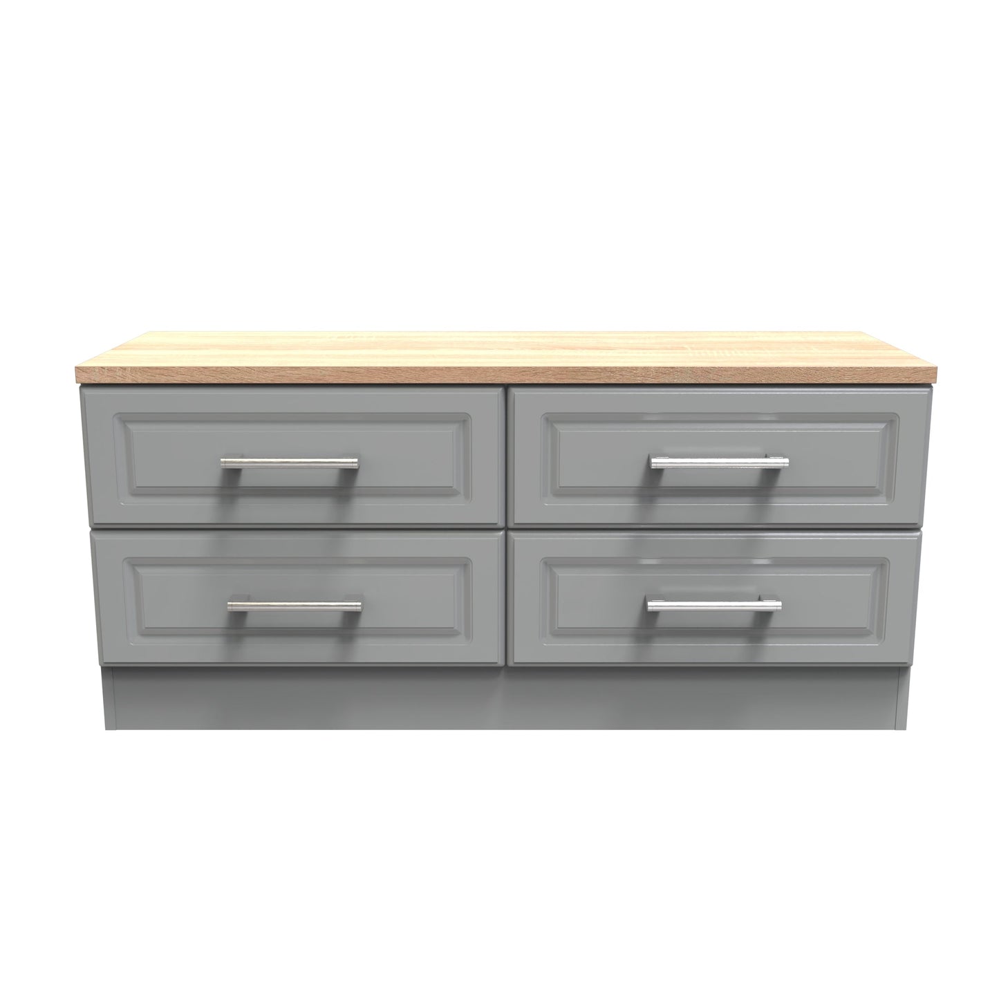 Kent Large Chest of Drawers Grey & Oak 4 Drawers 110cm
