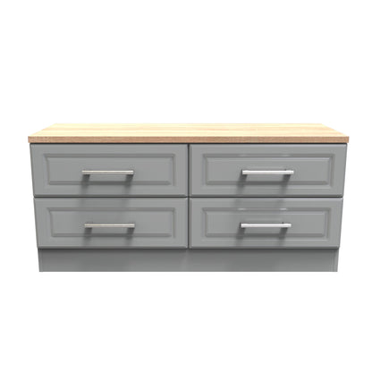 Kent Large Chest of Drawers Grey & Oak 4 Drawers 110cm
