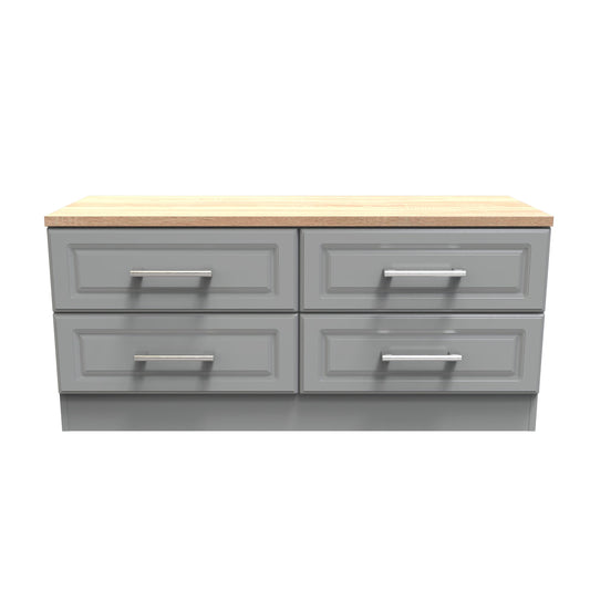 Kent Large Chest of Drawers Grey & Oak 4 Drawers 110cm