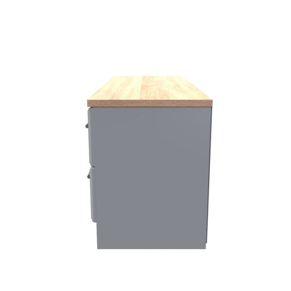 Kent Large Chest of Drawers Grey & Oak 4 Drawers 110cm