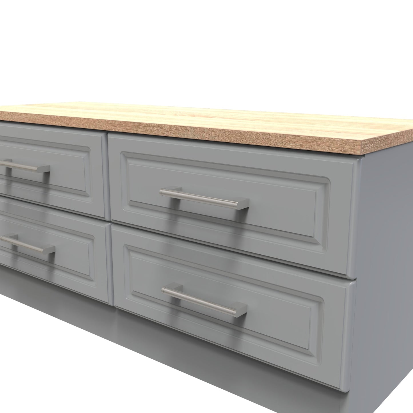 Kent Large Chest of Drawers Grey & Oak 4 Drawers 110cm