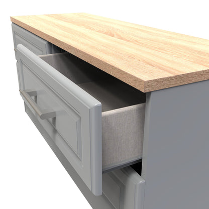 Kent Large Chest of Drawers Grey & Oak 4 Drawers 110cm