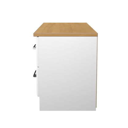Kent Large Chest of Drawers White & Oak 4 Drawers 110cm