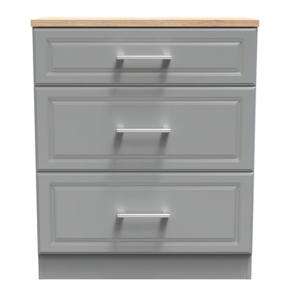 Kent Chest of Drawers Grey & Oak 3 Drawers 39cm