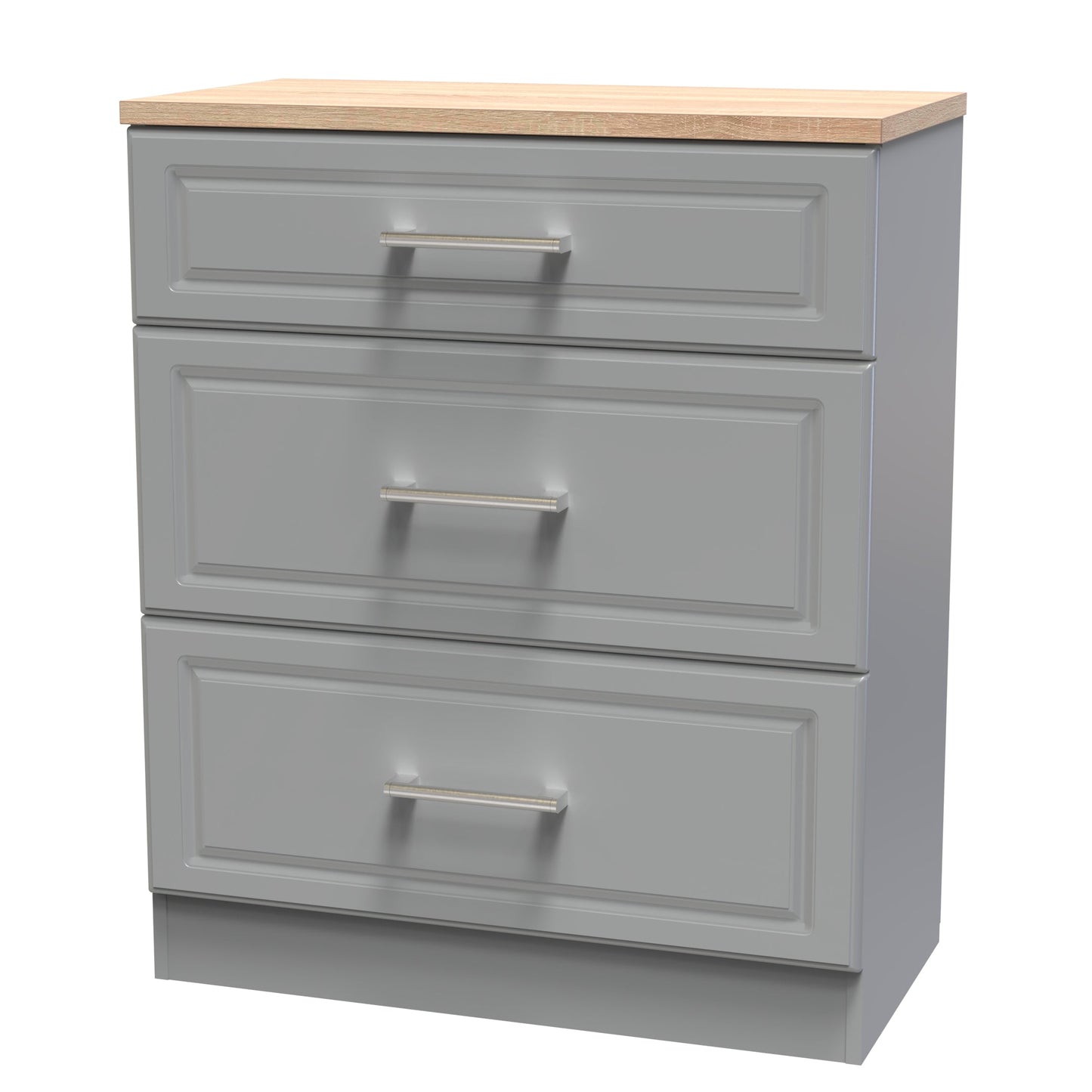 Kent Chest of Drawers Grey & Oak 3 Drawers 39cm
