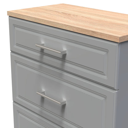 Kent Chest of Drawers Grey & Oak 3 Drawers 39cm